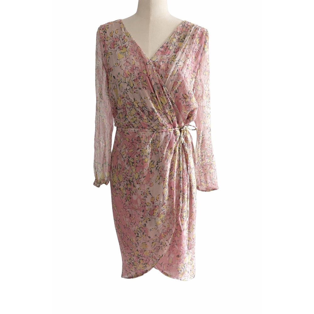 Sundance 100% Silk Floral Wrap Dress Size 6 Boho Fall Wedding Romantic Midi